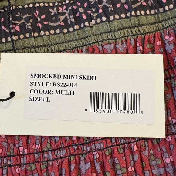 Sea New York Purple and Red Smocked Bubble Mini Skirt - Picture 3 of 3